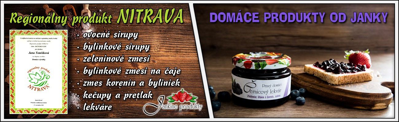 Domáce produkty od Janky, domáce sirupy, domáce lekváre, domace čaje, domáce kereniny, domáca vegeta